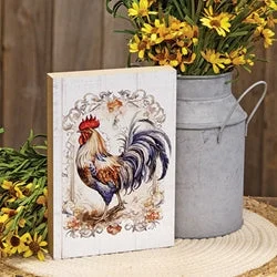 Bed skirts with a country - style patternFloral Framed Rooster Block