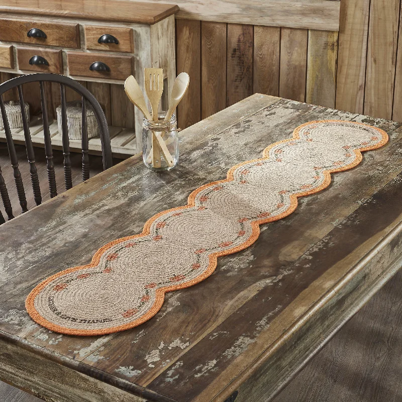 Linen bed skirts for a natural and rustic feelHarvest Blessings Natural Stencil Pumpkin Runner 12x60 Linen bed skirts for a natural and rustic feelHarvest Blessings Natural Stencil Pumpkin Runner 12x60