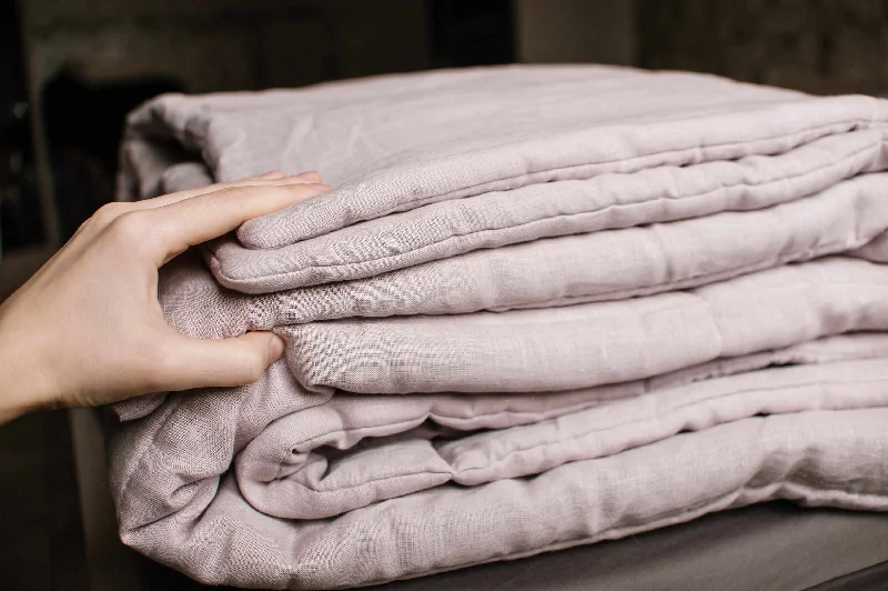Weighted deep - pressure therapy blanketsAlpaca wool blankets for a hypoallergenic and warm optionThick Organic HEMP + FLAX blanket "ashen pink" quilt - linen organic fabric filling organic Hemp fiber 400 gr.m2 Weighted deep - pressure therapy blanketsAlpaca wool blankets for a hypoallergenic and warm optionThick Organic HEMP + FLAX blanket "ashen pink" quilt - linen organic fabric filling organic Hemp fiber 400 gr.m2