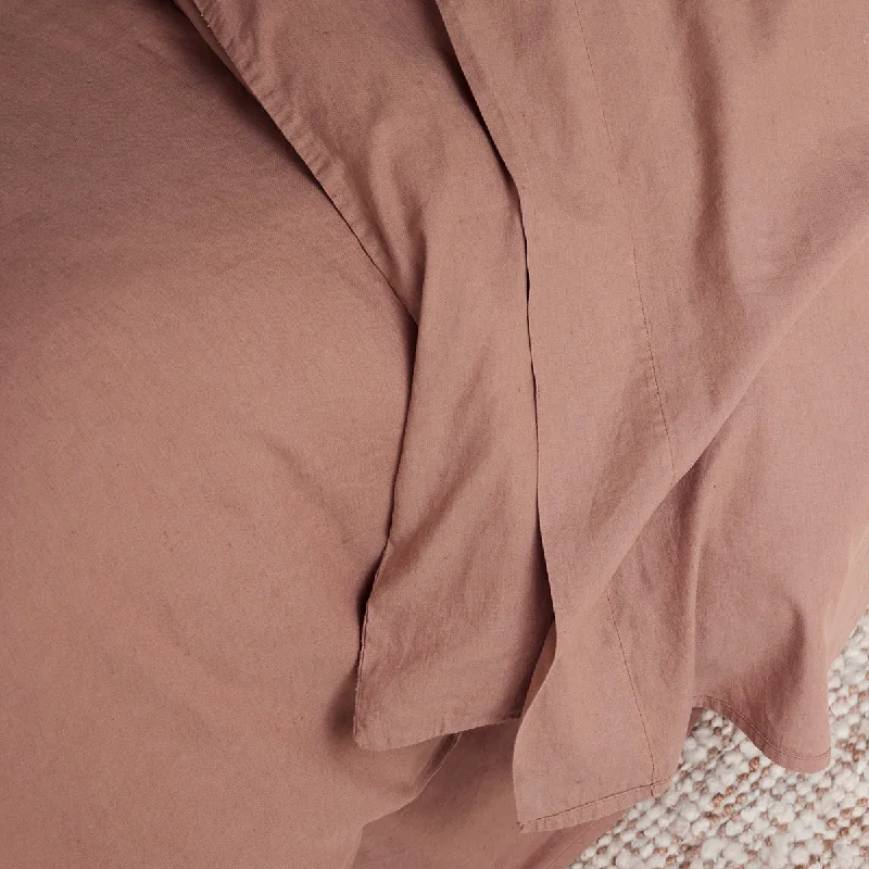 Quilted Cotton Sheets for a Warm and Inviting BedWarm Clay Linen Blend Flat Sheet