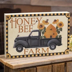 Bed skirts with a scalloped hem for a charming detailHoney Bee Farm Truck Box Sign