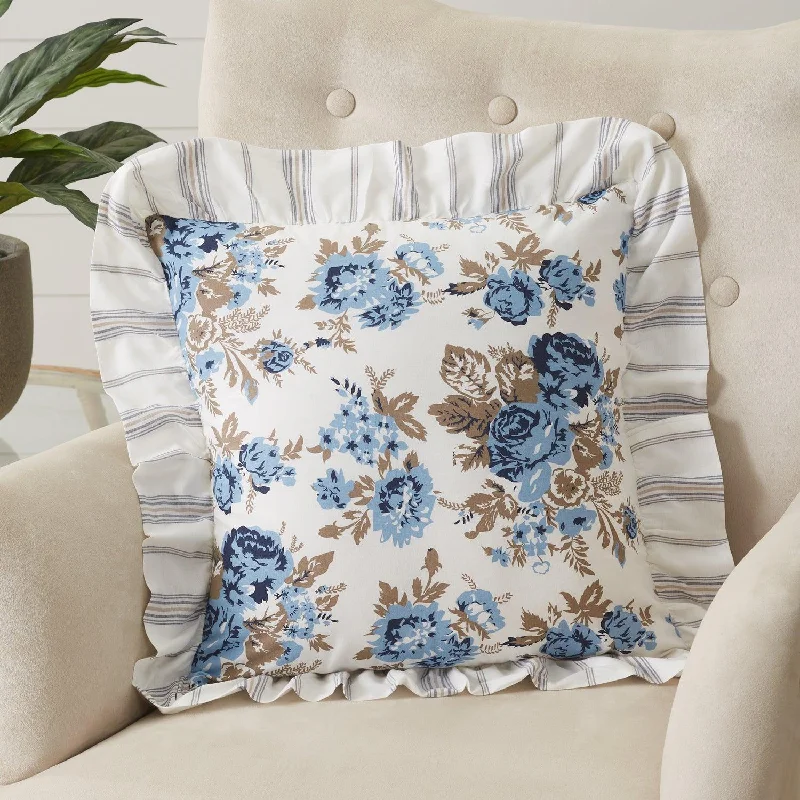 Back Support Pillows for Office ChairsAnnie Blue Floral Ruffled Pillow 18x18 VHC Brands Back Support Pillows for Office ChairsAnnie Blue Floral Ruffled Pillow 18x18 VHC Brands
