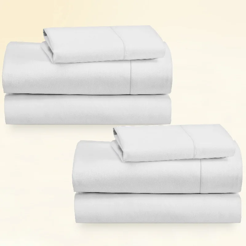 Fitted Sheets with Reinforced Corners for Long - Lasting UseDream Comfort 400 Thread Count 100% Cotton Sateen Fitted Sheet 2-Pack