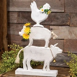 Bed skirts with a damask pattern for an elegant lookWooden Stacked Farm Animals Sitter with Daisies Bed skirts with a damask pattern for an elegant lookWooden Stacked Farm Animals Sitter with Daisies