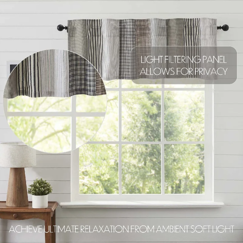 Bed skirts with a geometric cut - out designAshmont Patchwork Valance 19x60