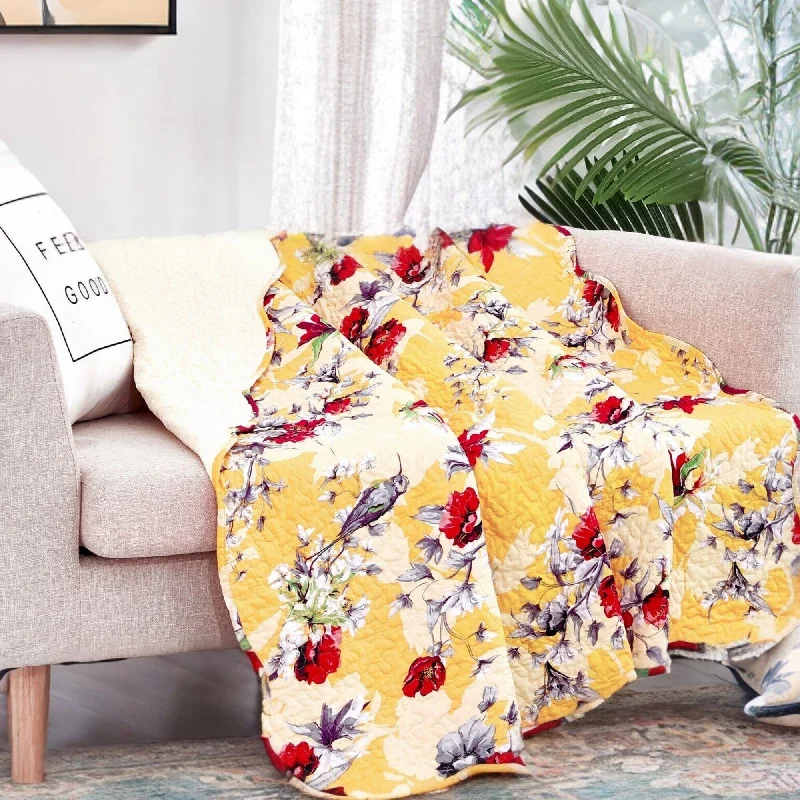 Handmade crochet colorful blanketsQueen - size blankets for standard - sized bedsDaDa Bedding Yellow Floral Quilted Throw Blanket - Hummingbirds Farmhouse Red Flowers for Couch, Sofa or Bed- Scalloped Edges - 50 x 60 Handmade crochet colorful blanketsQueen - size blankets for standard - sized bedsDaDa Bedding Yellow Floral Quilted Throw Blanket - Hummingbirds Farmhouse Red Flowers for Couch, Sofa or Bed- Scalloped Edges - 50 x 60