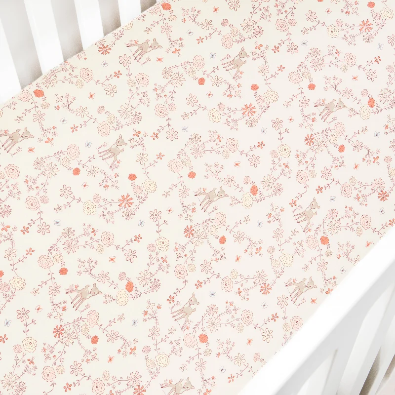 Organic Flannel Sheets for a Natural and Warm SleepInto The Woodlands Crib Sheet - Ivory