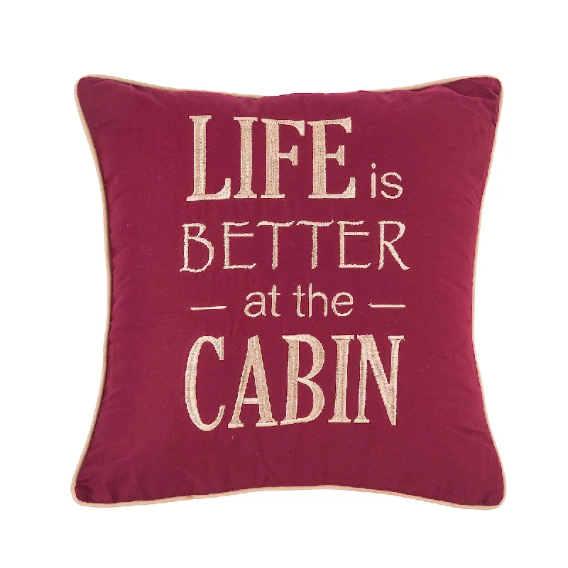 Plush Pillows for a Cozy BedLife Better at the Cabin Pillow