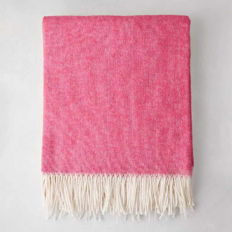 Striped cotton blend stroller blanketsWool blankets with natural warmth and insulationPeony Pink Italian Herringbone Throw Striped cotton blend stroller blanketsWool blankets with natural warmth and insulationPeony Pink Italian Herringbone Throw