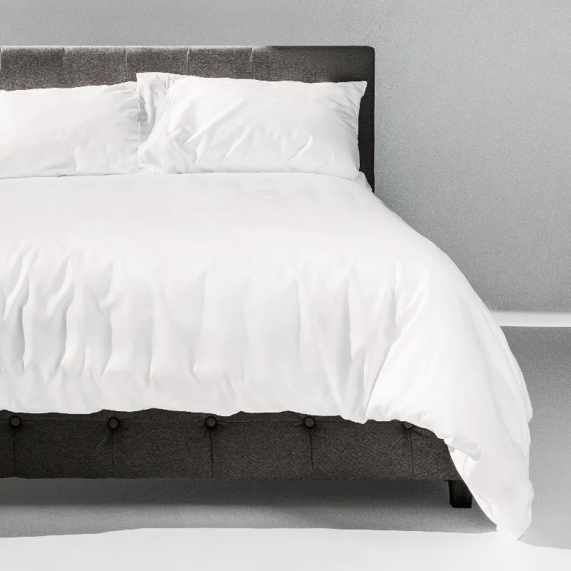 Linen - Cotton Blend Sheets for a Natural and Versatile OptionThe New-Way Duvet Cover | Easy: Zips Open Wide on 2 Sides | No Bunching: Comforter Clips In | Quick Adjustments w/Hidden Side Vents | 100% Cotton Percale