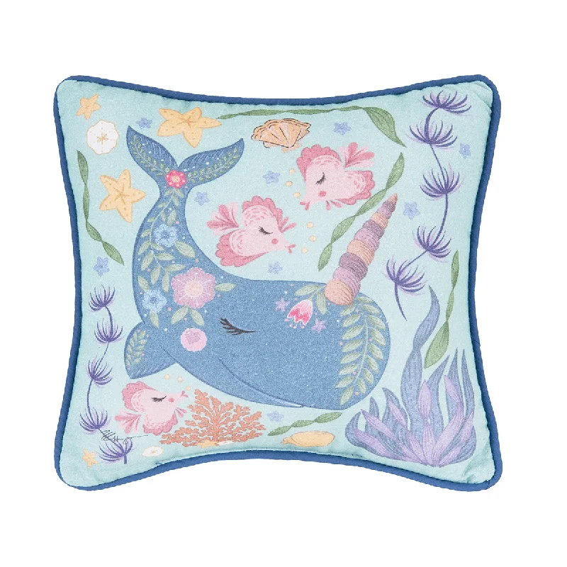 Cotton Pillows for Natural ComfortNarwhal Coral Mini Pillow