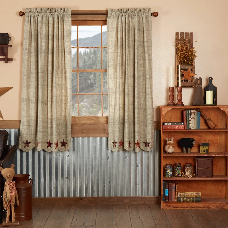 Bed skirts with a jacquard weave for a textured lookAbilene Star Short Panel Set of 2 63x36