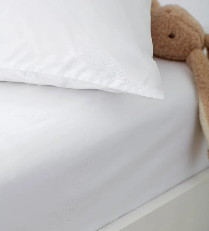 Anti - Pill Microfiber Sheets for a Smooth AppearanceWhite 100% Organic Cotton Single Fitted Sheet