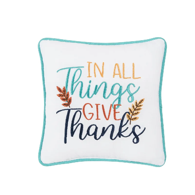 Kids Pillows with Fun DesignsIn All Give Thanks Mini Pillow