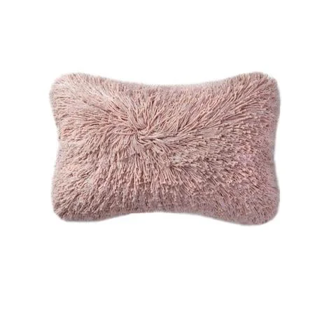 Back Support Pillows for Office ChairsShimmer Shag Lumbar Pillow - Blush