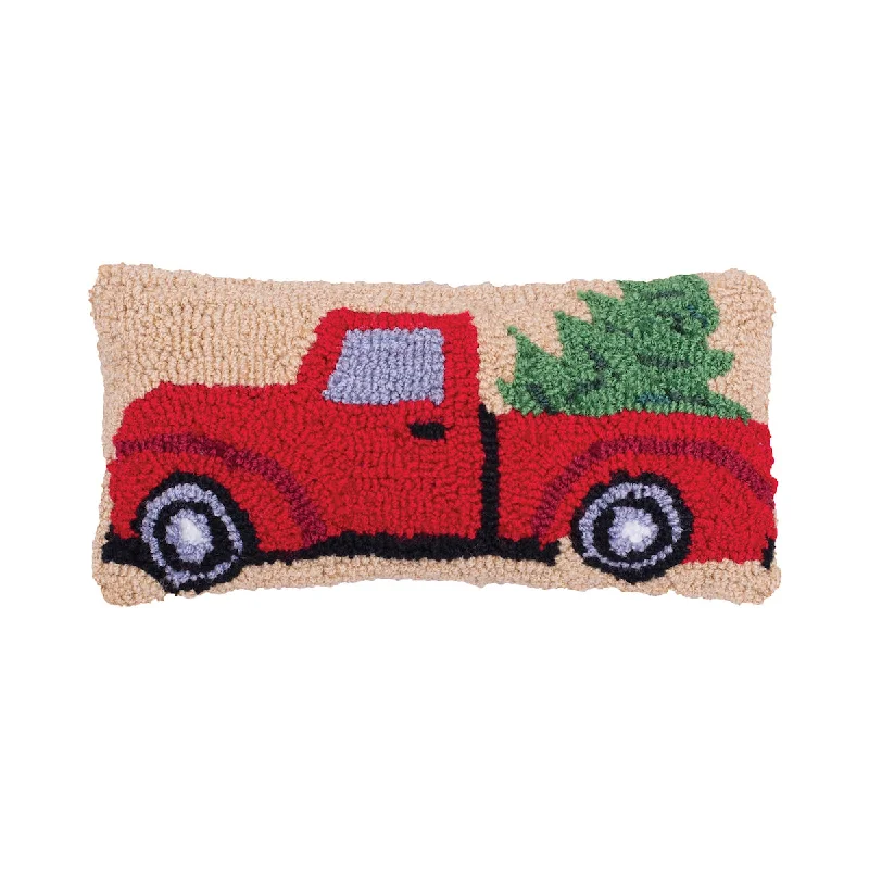 Hypoallergenic Pillows for Allergy SufferersChristmas Truck Hooked Mini Pillow