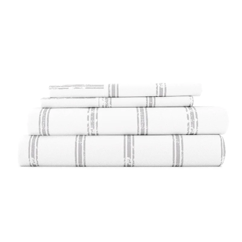 Twin - Size Sheet Sets with a Pillow ProtectorDistressed Line Pattern 4-Piece Sheet Set Twin - Size Sheet Sets with a Pillow ProtectorDistressed Line Pattern 4-Piece Sheet Set