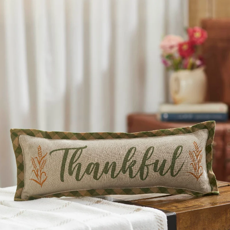 Bed skirts with a Christmas - themed patternHarvest Blessings Thankful Pillow 5x15