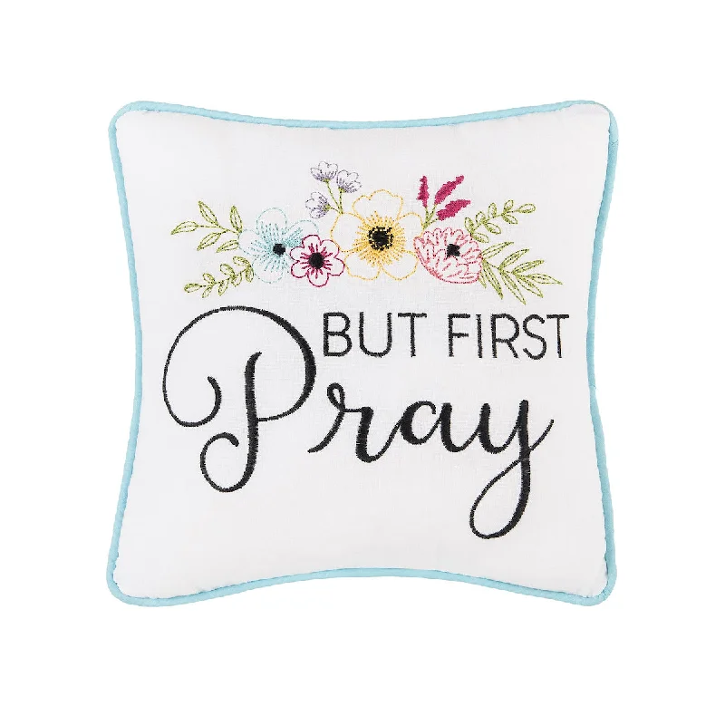 Travel Pillows for Long JourneysBut First Pray Mini Pillow