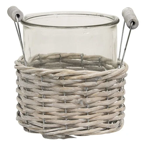 Bed skirts with a plaid pattern for a traditional styleMedium Gray Willow Basket & Vase