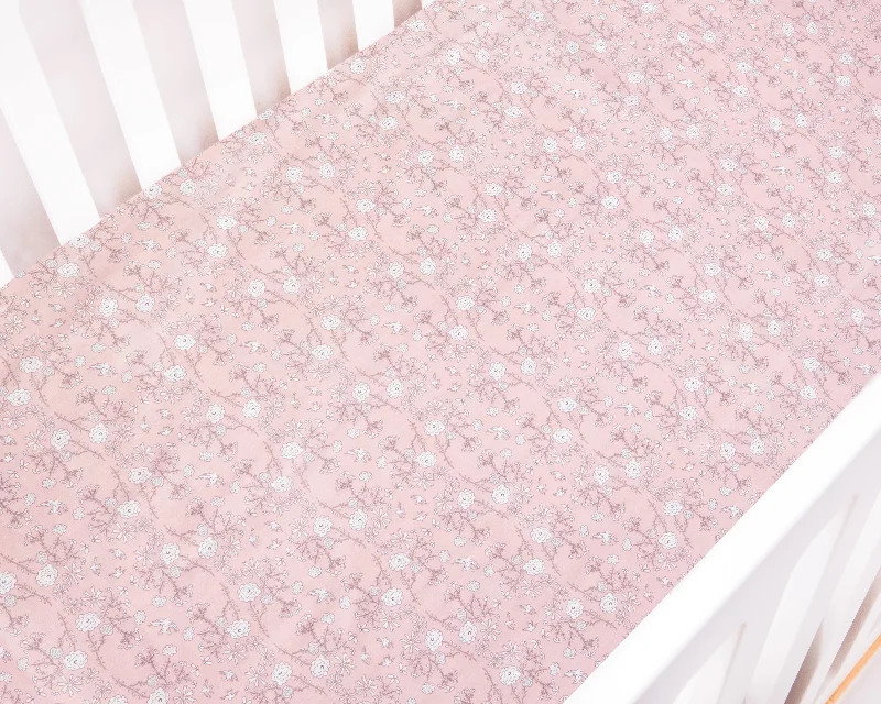 Flat Sheets with a High - Quality Finish for a Luxurious LookBird's Song Crib Sheet - Pink