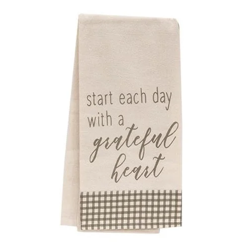 Bed skirts with a modern art - inspired printStart Each Day With A Grateful Heart Dish Towel
