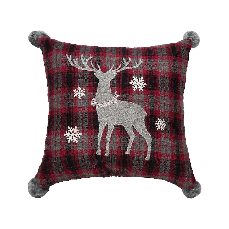 Adjustable Pillows for Customized ComfortFrosty Deer Plaid Pillow