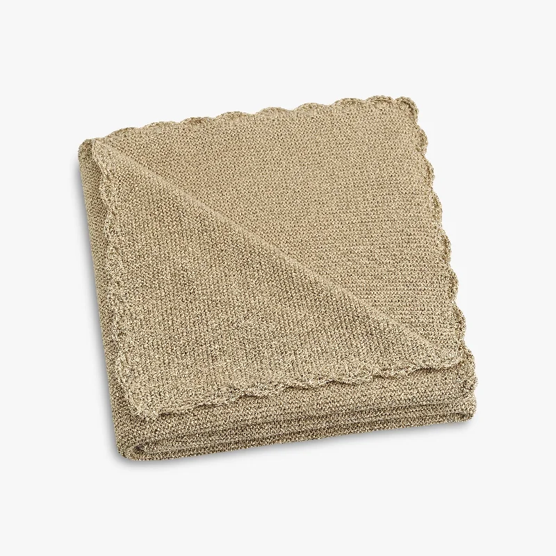 Weighted deep - pressure therapy blanketsFleece blankets for a cozy and plush textureCotton Knit Baby Blanket - Beige Weighted deep - pressure therapy blanketsFleece blankets for a cozy and plush textureCotton Knit Baby Blanket - Beige