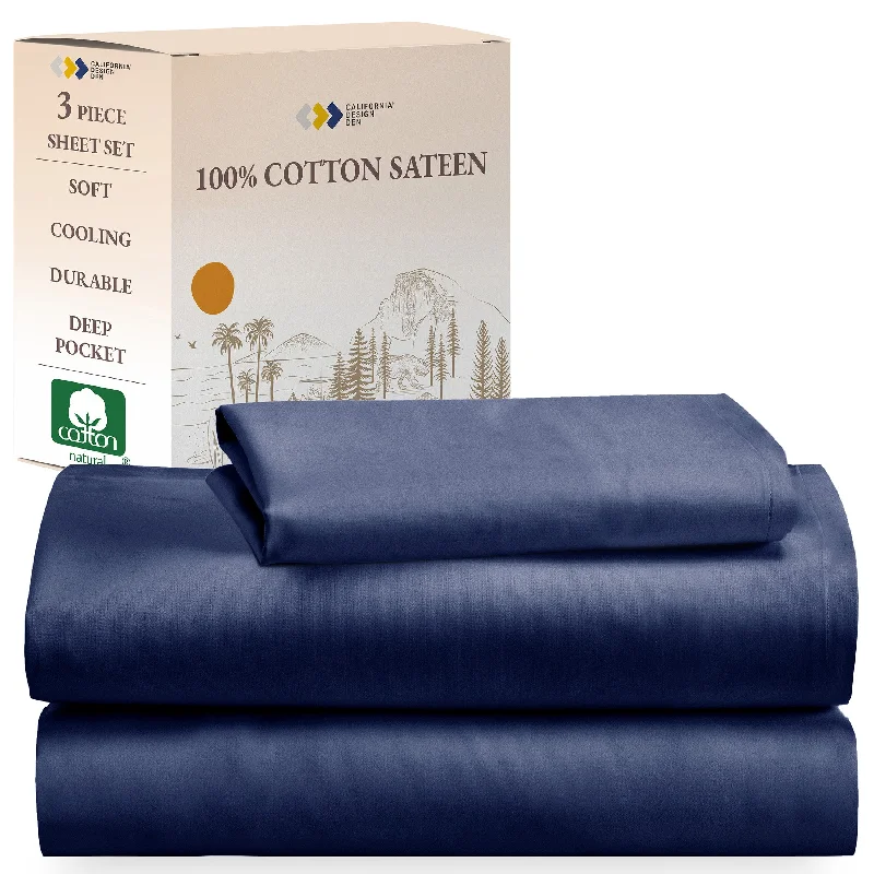 Flat Sheets with a High - Quality Finish for a Luxurious LookSheet Set - 100% Cotton Sateen - Everyday Soft Flat Sheets with a High - Quality Finish for a Luxurious LookSheet Set - 100% Cotton Sateen - Everyday Soft