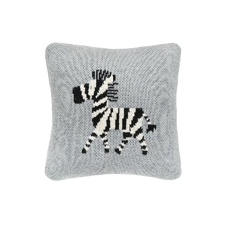 Bolster Pillows for Sofa DecorationZebra Knit Mini Pillow