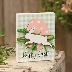 Bed skirts with a jacquard weave for a textured lookHappy Easter Layered Bunny & Easter Egg Block