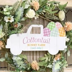 Bed skirts with a jacquard weave for a textured lookCottontail Bunny Farm Easter Egg Truck Sign Bed skirts with a jacquard weave for a textured lookCottontail Bunny Farm Easter Egg Truck Sign