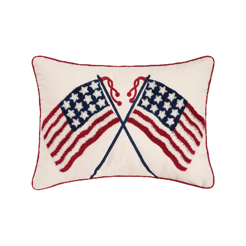 Round Pillows for Boho-Style InteriorsDouble US Flag Pillow