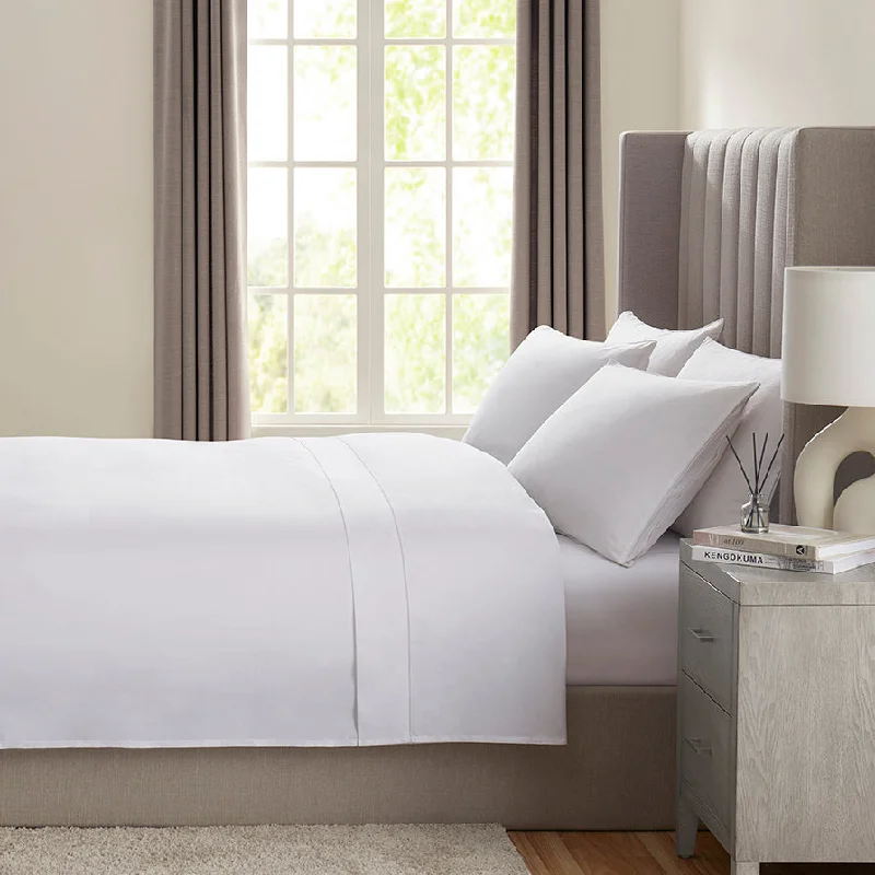 Queen - Size Sheet Sets with a European Pillowcase Set200 Thread Count Cambridge Flat Sheet - White
