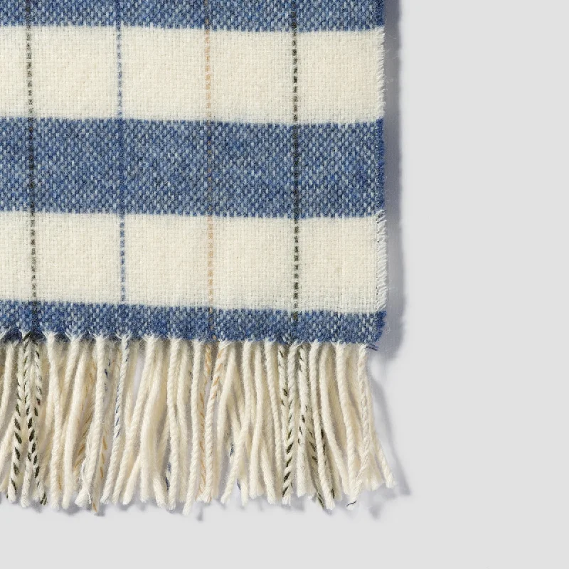 Organic cotton breathable blankets for summerWarm Blue Checked Stripe Wool Blanket Organic cotton breathable blankets for summerWarm Blue Checked Stripe Wool Blanket
