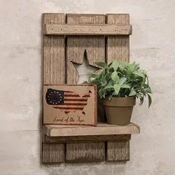Bed skirts with a wrinkle - resistant fabricDistressed Barnwood Star Cutout Shelf White