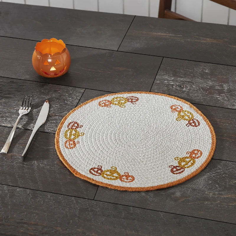 Polyester bed skirts for easy care and durabilityCountry Halloween Stencil Placemat 14 inch Diameter