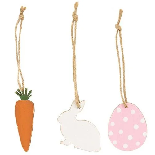 Bed skirts with a plaid pattern for a traditional style3/Set Carrot Bunny Easter Egg Wooden Ornaments