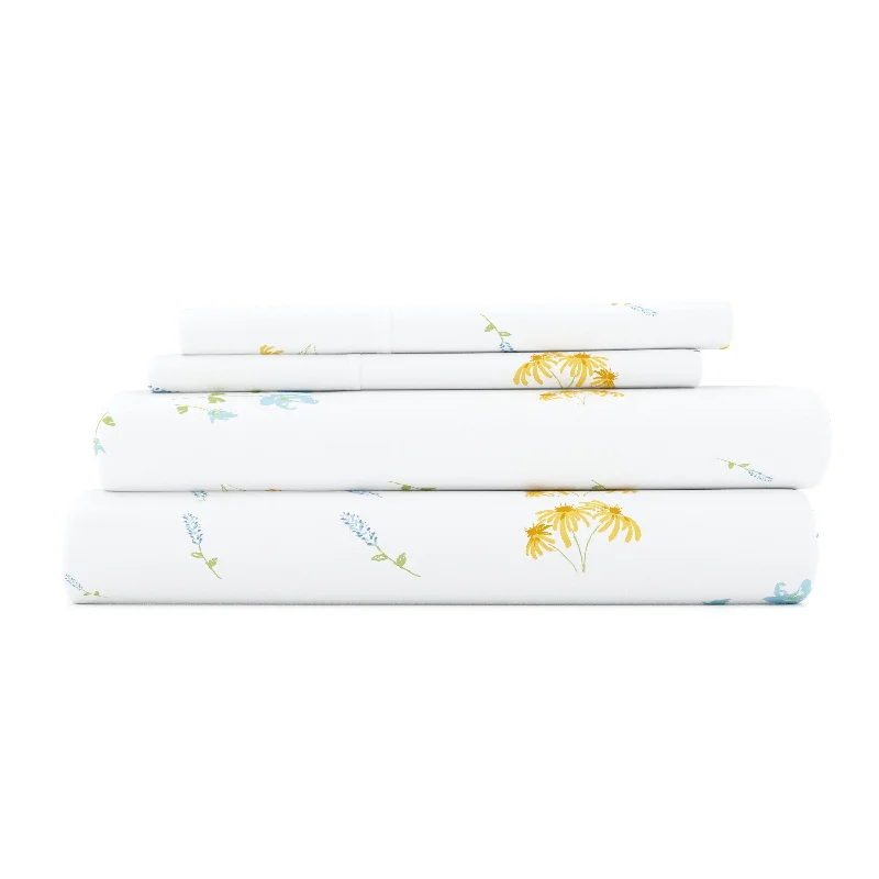 Organic Flannel Sheets for a Natural and Warm SleepBluebirds Pattern 4-Piece Sheet Set