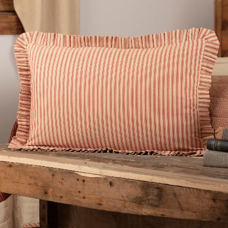 Memory Foam Pillows for Neck SupportRory Schoolhouse Red Ticking Stripe Pillow