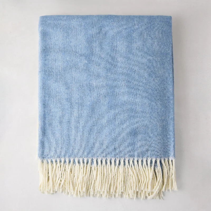 Thermal insulated emergency survival blanketsSynthetic fiber blend blankets for a budget - friendly choiceChambray Blue Italian Herringbone Throw Thermal insulated emergency survival blanketsSynthetic fiber blend blankets for a budget - friendly choiceChambray Blue Italian Herringbone Throw