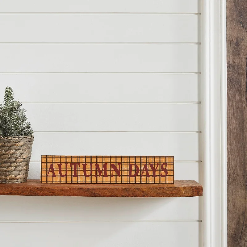 Bed skirts with a football - team - colored patternAutumn Days Burgundy on Mustard Base MDF Sign 3x14