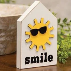 Bed skirts with a shabby - chic styleSmile Sunshine w/Sunglasses Block Sitter