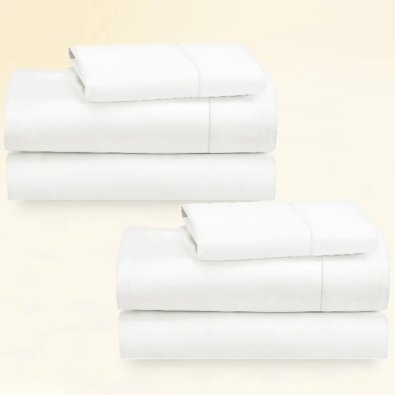 Moisture - Wicking Cotton Sheets for a Dry and Comfortable Sleep2-Pack Sheet Sets - 400 Thread Count 100% Cotton Sateen - Dream Comfort