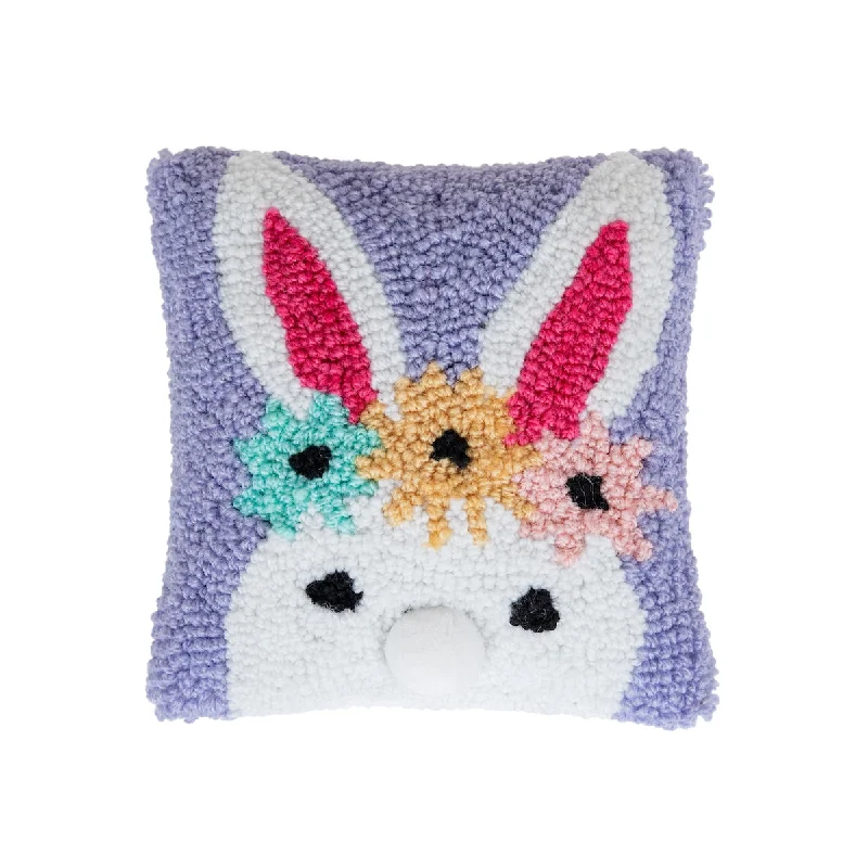 Soft and Fluffy Pillows for Bedroom ComfortFloral Bunny Hooked Mini Pillow