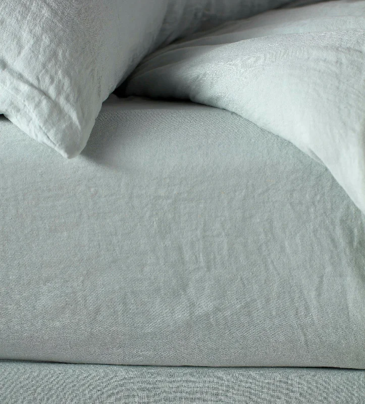 Jersey - Knit Sheets for a Comfortable and Casual BedDuck Egg 100% Linen Fitted Sheet