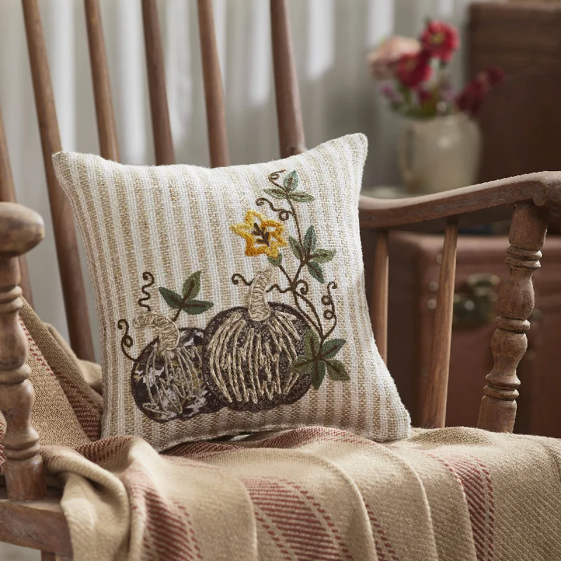 Bed skirts with a multi - colored patternAutumn Pumpkin Patch Stripes Pillow 12x12