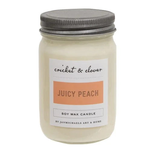 Full - size bed skirts with a gathered fabricJuicy Peach Soy Mason Candle