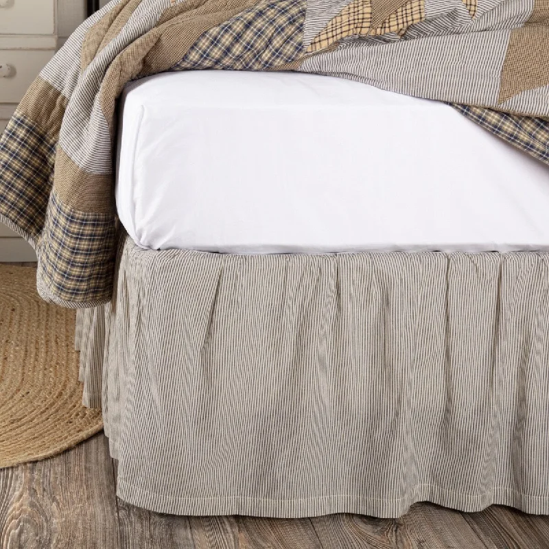 Bed skirts with a vintage - inspired patternDakota Star Farmhouse Blue Ticking Stripe Bed Skirt Bed skirts with a vintage - inspired patternDakota Star Farmhouse Blue Ticking Stripe Bed Skirt