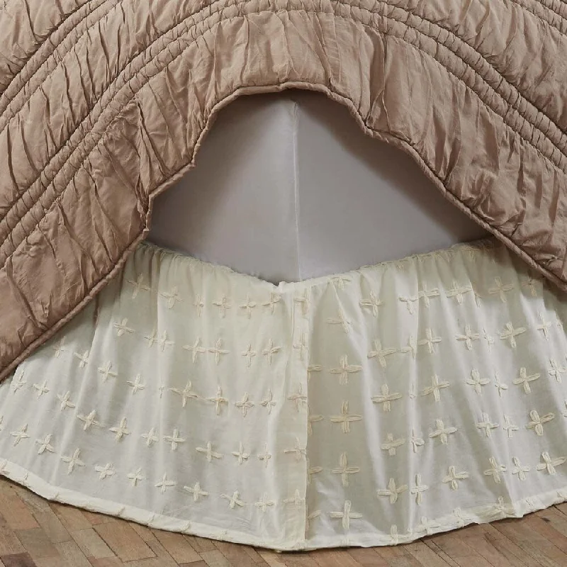 Bed skirts with a damask pattern for an elegant lookFarmhouse Bedding VHC Willow Bed Skirt Cotton Solid Color Gathered Voile Bed skirts with a damask pattern for an elegant lookFarmhouse Bedding VHC Willow Bed Skirt Cotton Solid Color Gathered Voile